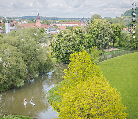 Stadtansicht mit Altmühl (Treuchtlingen, Naturpark Altmühltal)