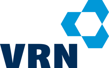 Logo mit den Buchstaben VRN in dunkelblau und einem sechseckigen blauen Symbol rechts oben