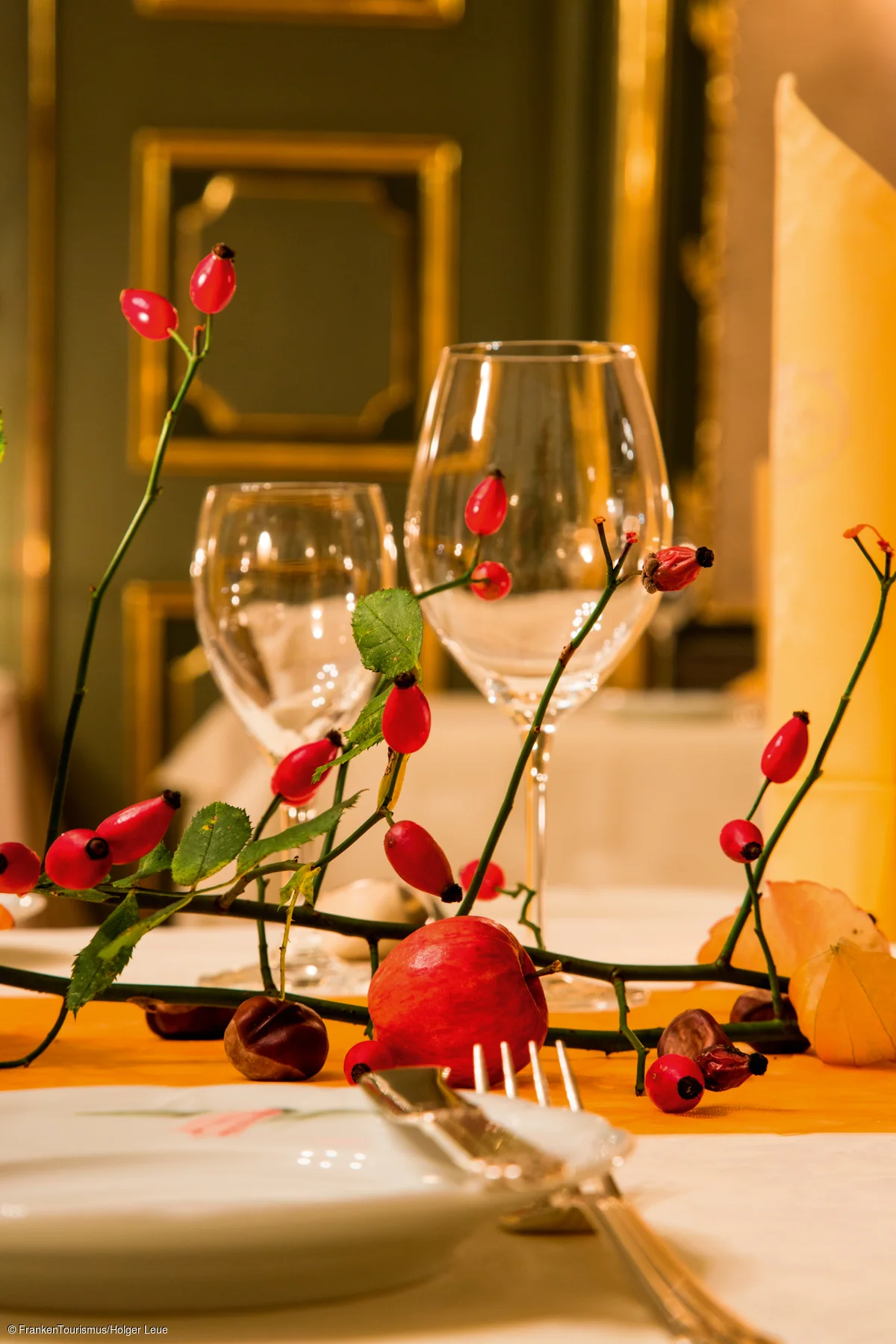 Tischdekoration im Restaurant "Domherrenhof"