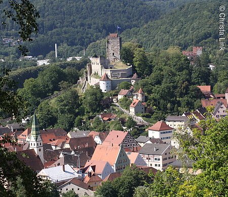 Blick auf Pappenheim vom Weinberg (Pappenheim, Naturpark Altmühltal)