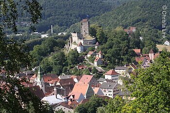 Blick auf Pappenheim vom Weinberg (Pappenheim, Naturpark Altmühltal)